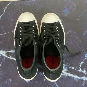 Converse Jack Purcell Black and White Sneakers. W10, M8.5